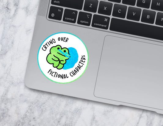 Crying Over Fictional Characters Sticker