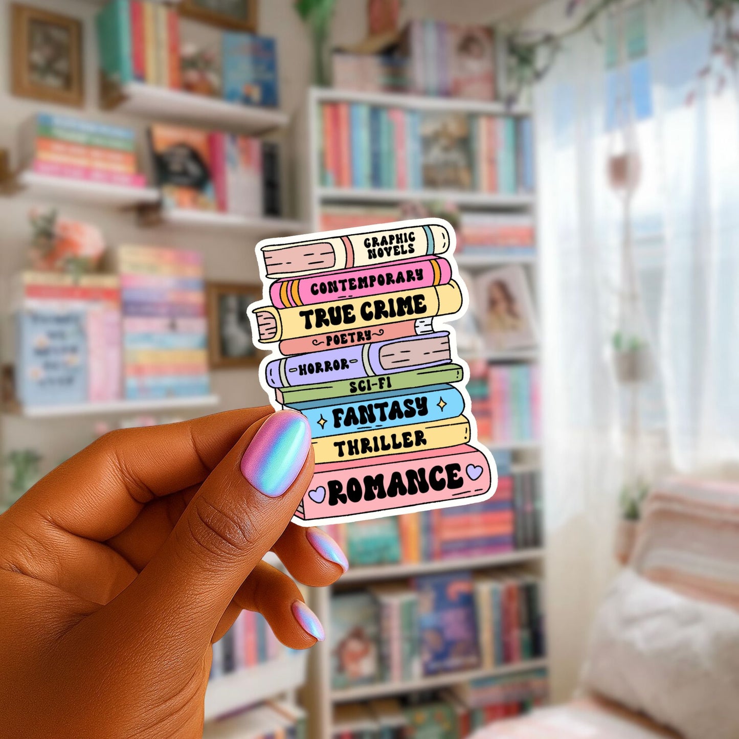 Book Stack Sticker