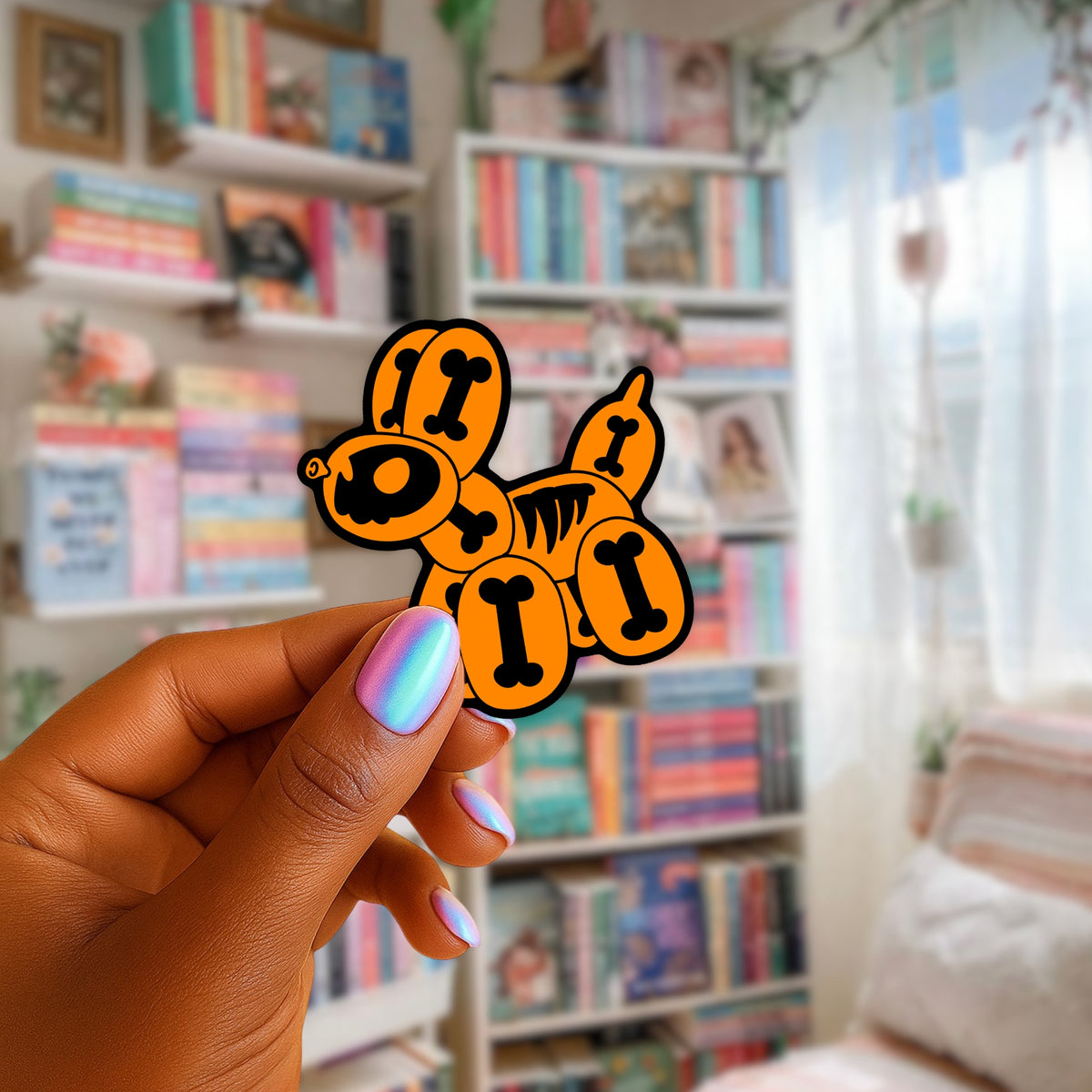 Skele-Balloon Dog Sticker
