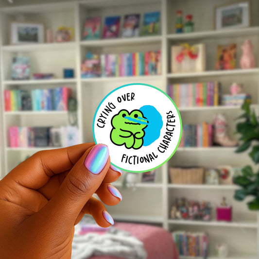 Crying Over Fictional Characters Sticker